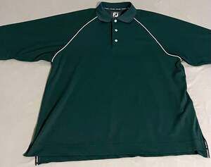 FootJoy ProDry Pique Golf Polo Mens Large Green White Piping Shirt 1002565